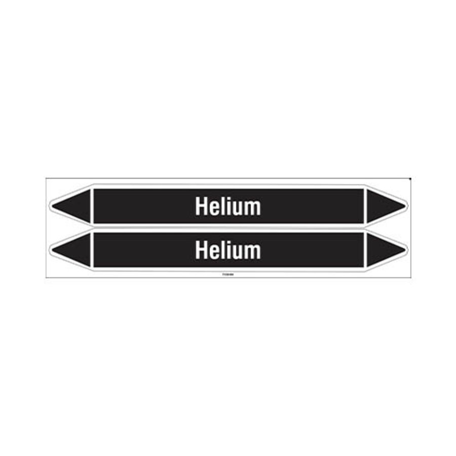 Pipe markers: Helium | Dutch | Non flammable liquids