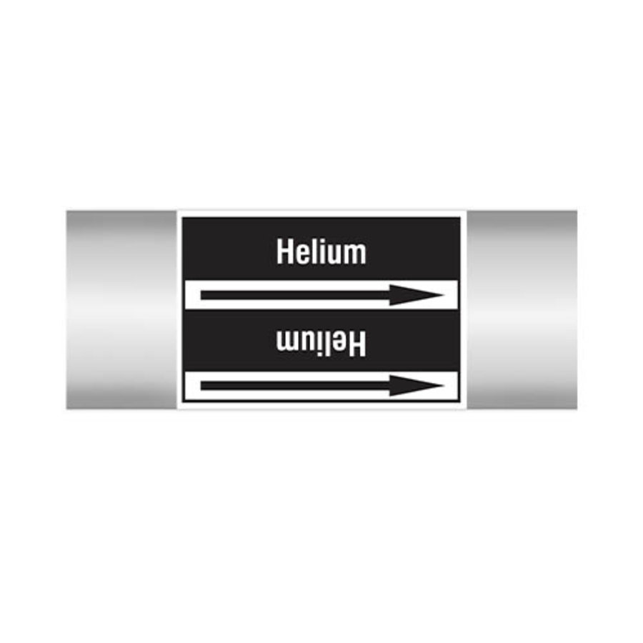 Pipe markers: Helium | Dutch | Non flammable liquids