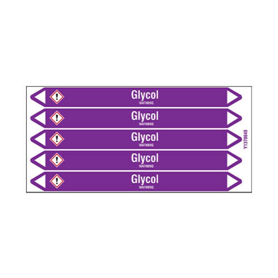 Pipe markers: Glycol | English | Acids and Alkalis