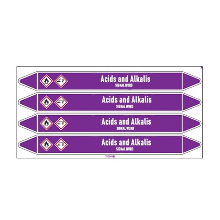 Pipe markers: Hydrofluoric acid | English | Acids and Alkalis