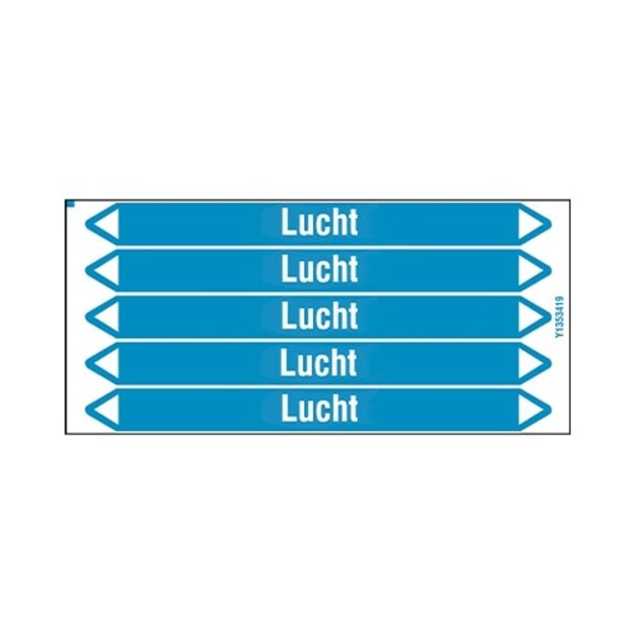 Pipe markers: Hete lucht | Dutch | Air