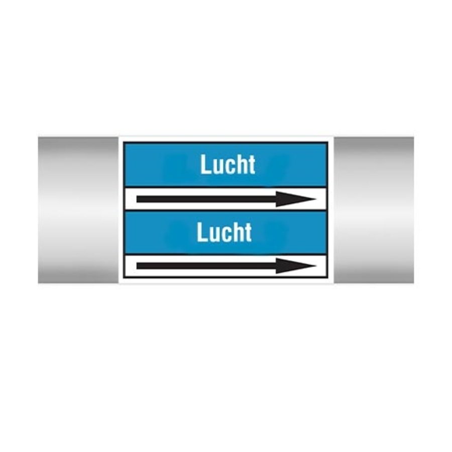 Pipe markers: Hete lucht | Dutch | Air