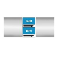 Pipe markers: Recirculatielucht | Dutch | Air