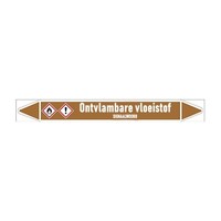 Pipe markers: Thermische olie | Dutch | Flammable liquid