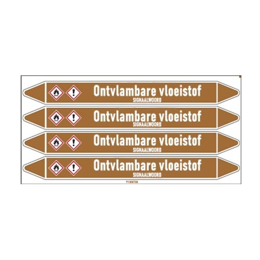 Pipe markers: Vet  | Dutch | Flammable liquid