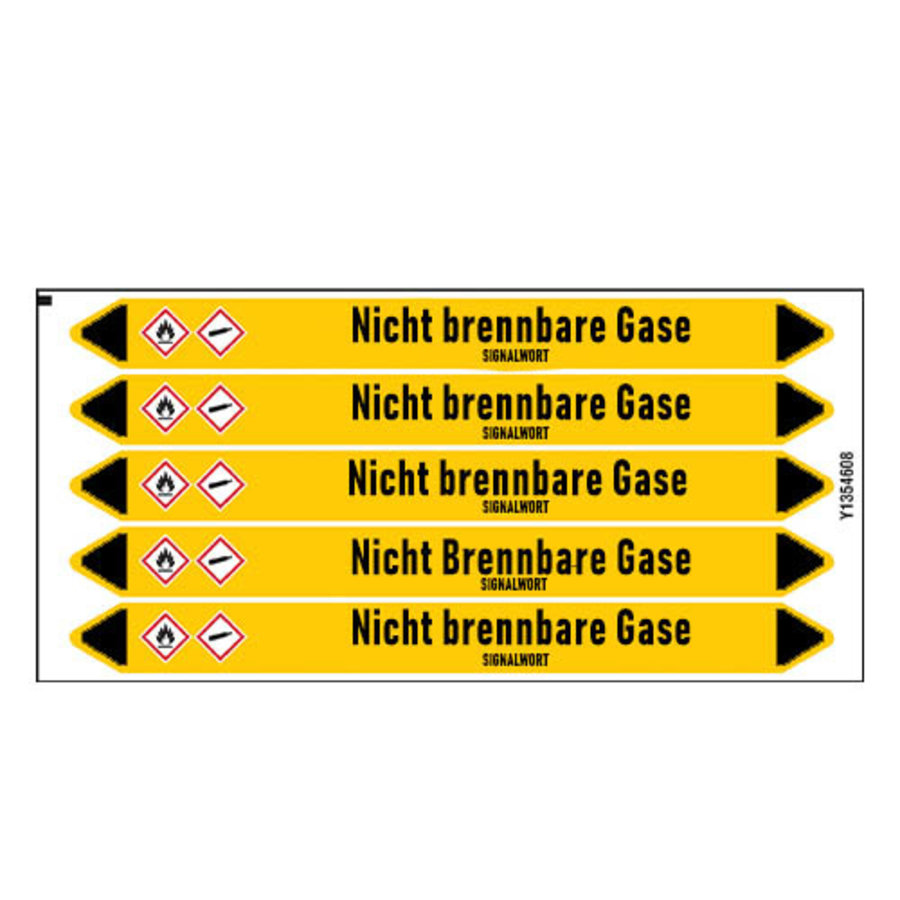 Pipe markers: Argon | German | Non-flammable gas