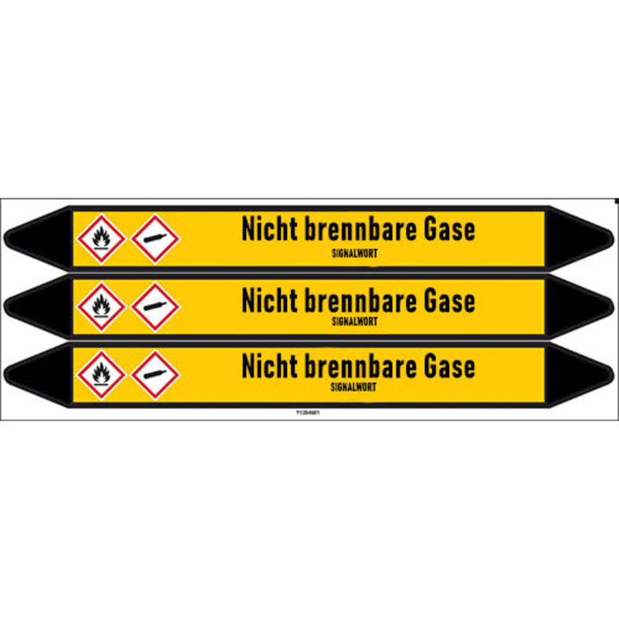 Pipe markers: Chlorgas | German | Non-flammable gas