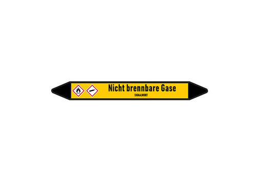 Pipe markers: CO2 | German | Non-flammable gas 