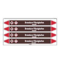 Pipe markers: Acetaldehyde | German | Flammable Liquids