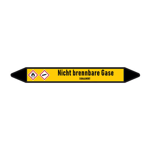 Pipe markers: Schutzgas | German | Non-flammable gas 