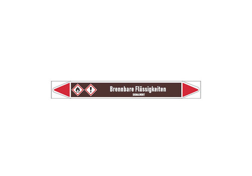 Pipe markers: Aceton | German | Flammable Liquids 