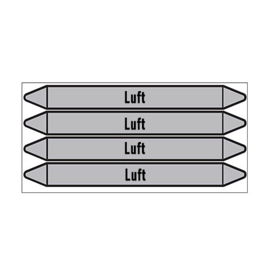 Pipe markers: Preßluft 7 bar | German | Luft
