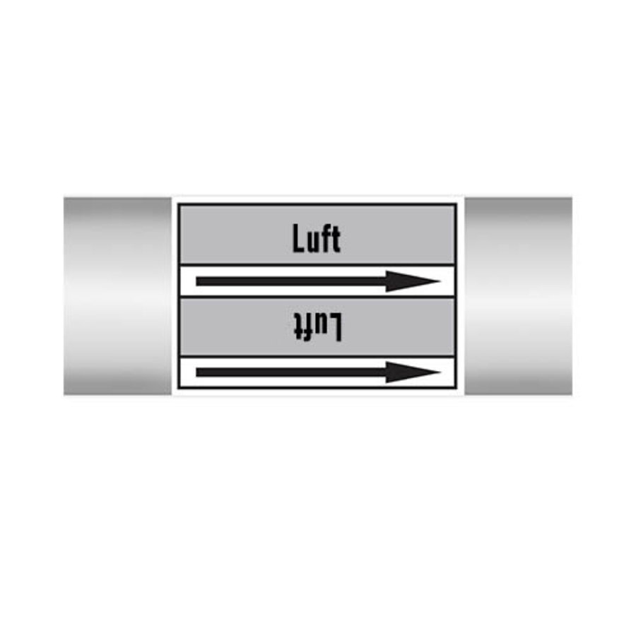Pipe markers: Warmluft | German | Luft