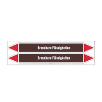 Pipe markers: Benzin | German | Flammable Liquids