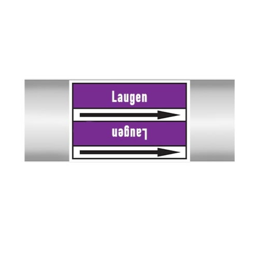 Pipe markers: Lauge Entsalzung | German |  Alkalis