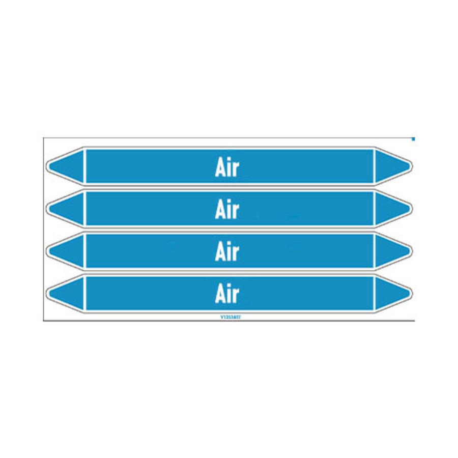Pipe markers: Compressed air 1.5 bar | English | Air