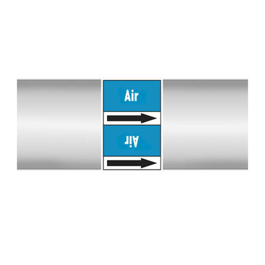 Pipe markers: Compressed air 1.5 bar | English | Air