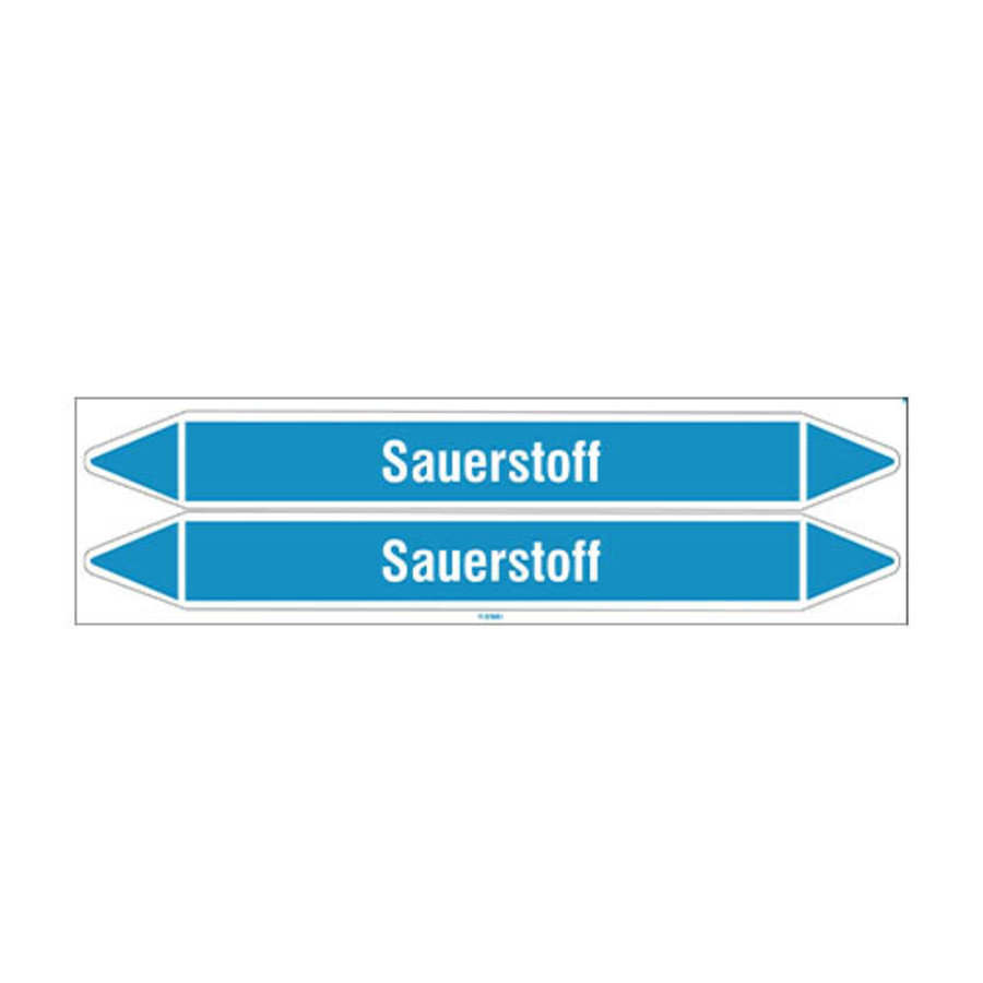 Pipe markers: Ozon | German | Sauerstoff