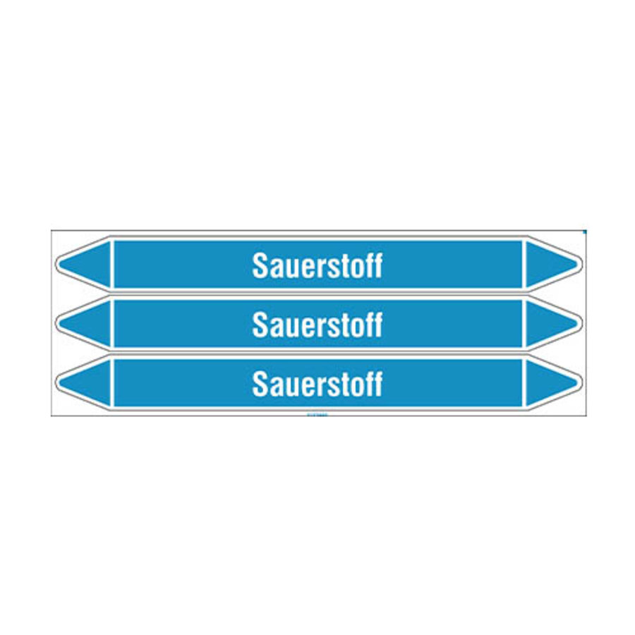 Pipe markers: Ozon | German | Sauerstoff