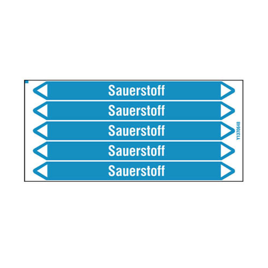 Pipe markers: Sauerstoff | German | Sauerstoff