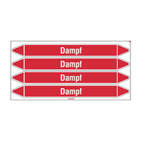 Pipe markers: Dampf | German | Steam