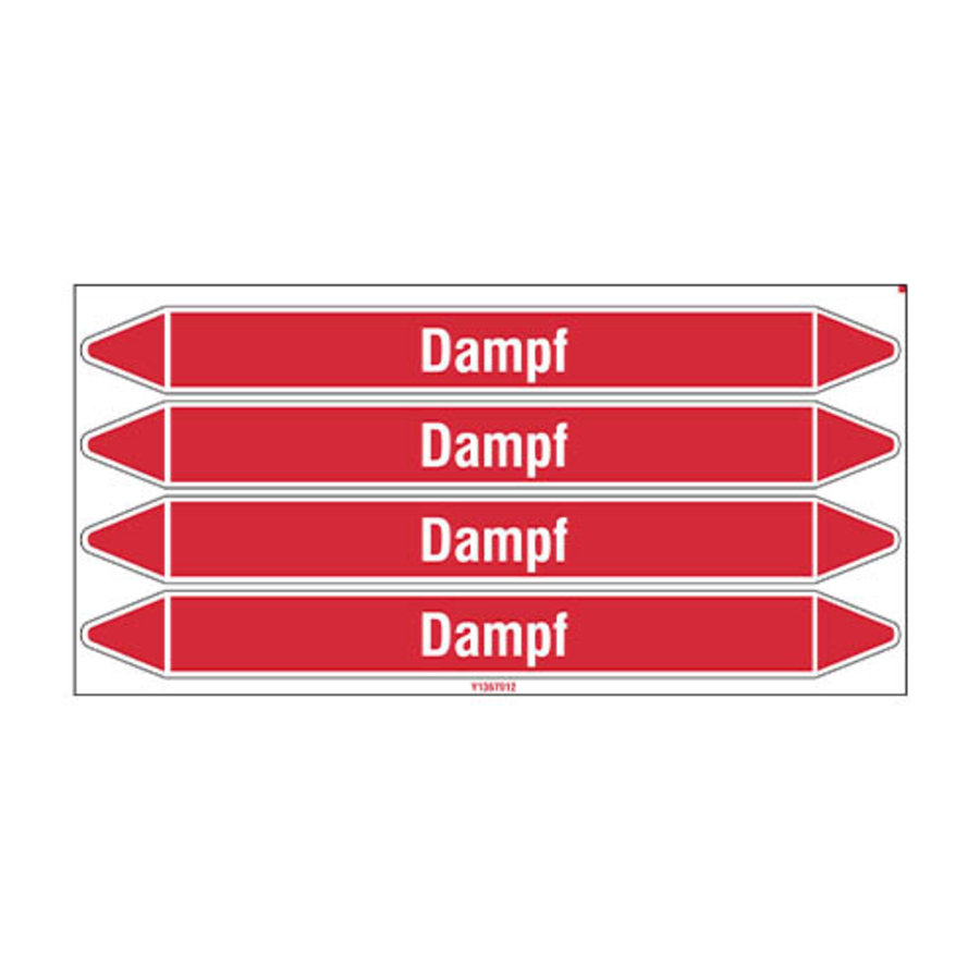 Pipe markers: Dampf | German | Steam