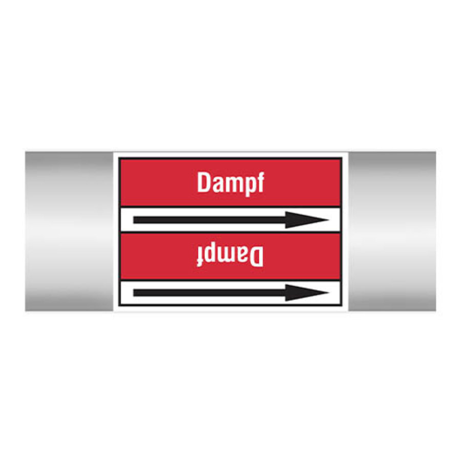 Leidingmerkers: Dampf 0,5 bar | Duits | Stoom