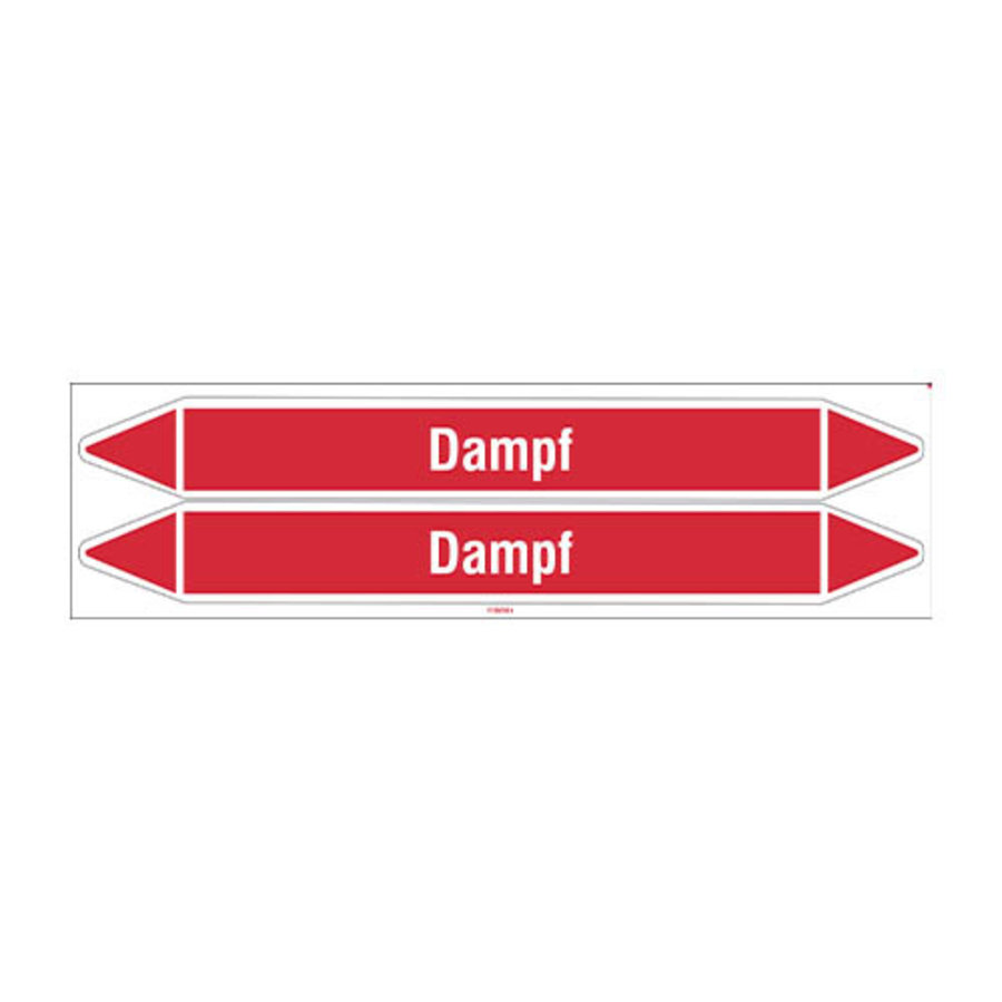 Pipe markers: Dampf 1,5 bar | German | Steam