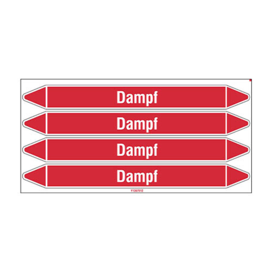 Pipe markers: Dampf 1,5 bar | German | Steam