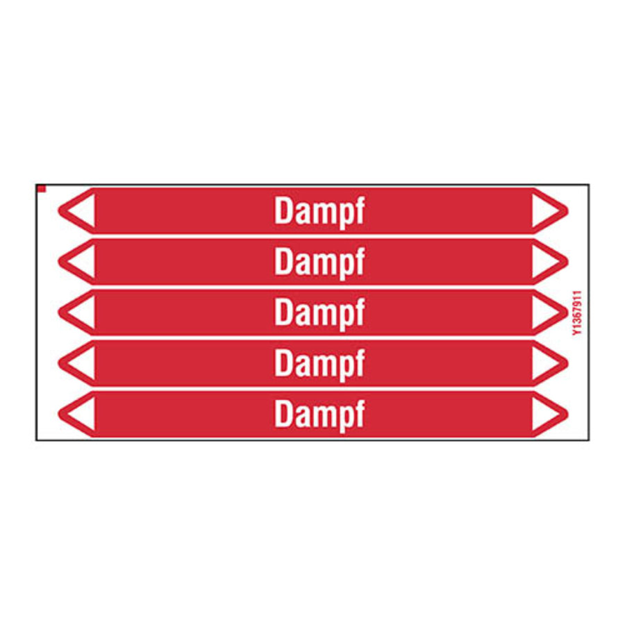 Pipe markers: Dampf 2,8 bar | German | Steam