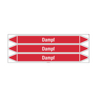 Pipe markers: Dampf 3 bar | German | Steam