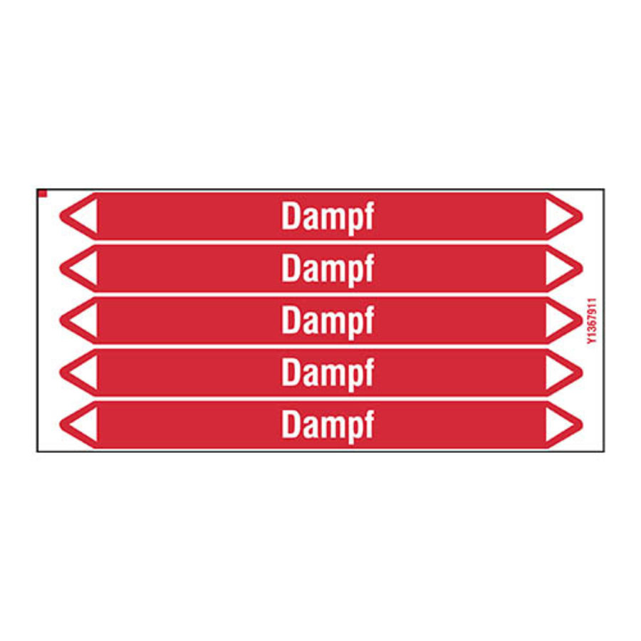 Pipe markers: Dampf 3 bar | German | Steam