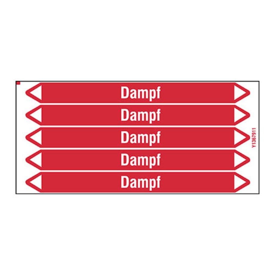 Leidingmerkers: Dampf 4 bar | Duits | Stoom