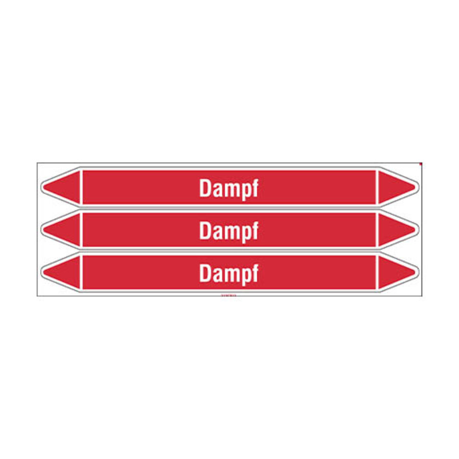 Pipe markers: Dampf 5,5 bar | German | Steam