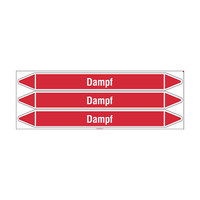 Pipe markers: Dampf 8 bar | German | Steam