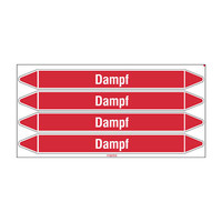 Pipe markers: Heißdampf | German | Steam
