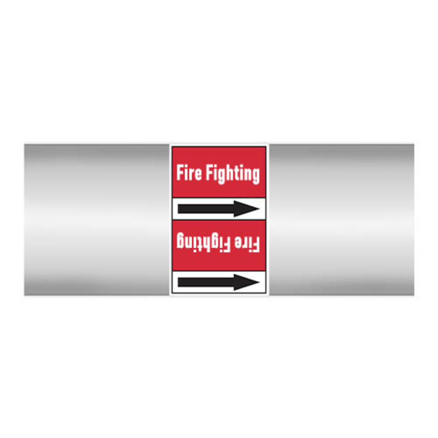 Pipe markers: Fire protection water | English | Fire Fighting