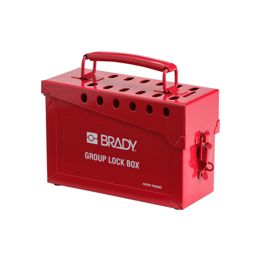 Brady Portable Metal Lock Box, Blue Powder-coated steel; 3.5 in. x 9 in.