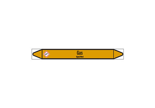 Pipe markers: Cooling gas | English | Gas 