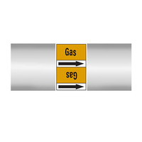 Pipe markers: Cooling gas | English | Gas