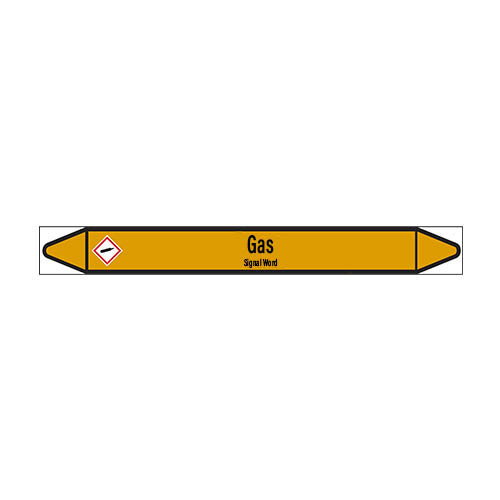 Pipe markers: Fluorine | English | Gas 