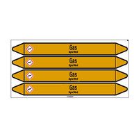 Pipe markers: Gas | English | Gas