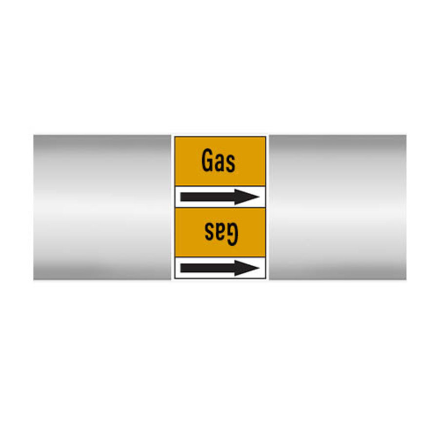 Pipe markers: Gas | English | Gas