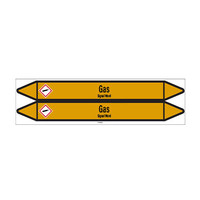 Pipe markers: H2S | English | Gas
