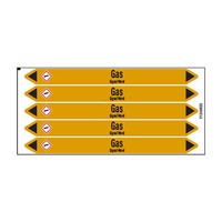 Pipe markers: H2S | English | Gas