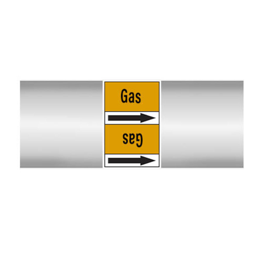 Pipe markers: H2S | English | Gas