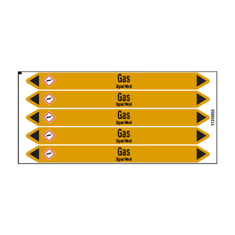 Pipe markers: Recycled gas | English | Gas