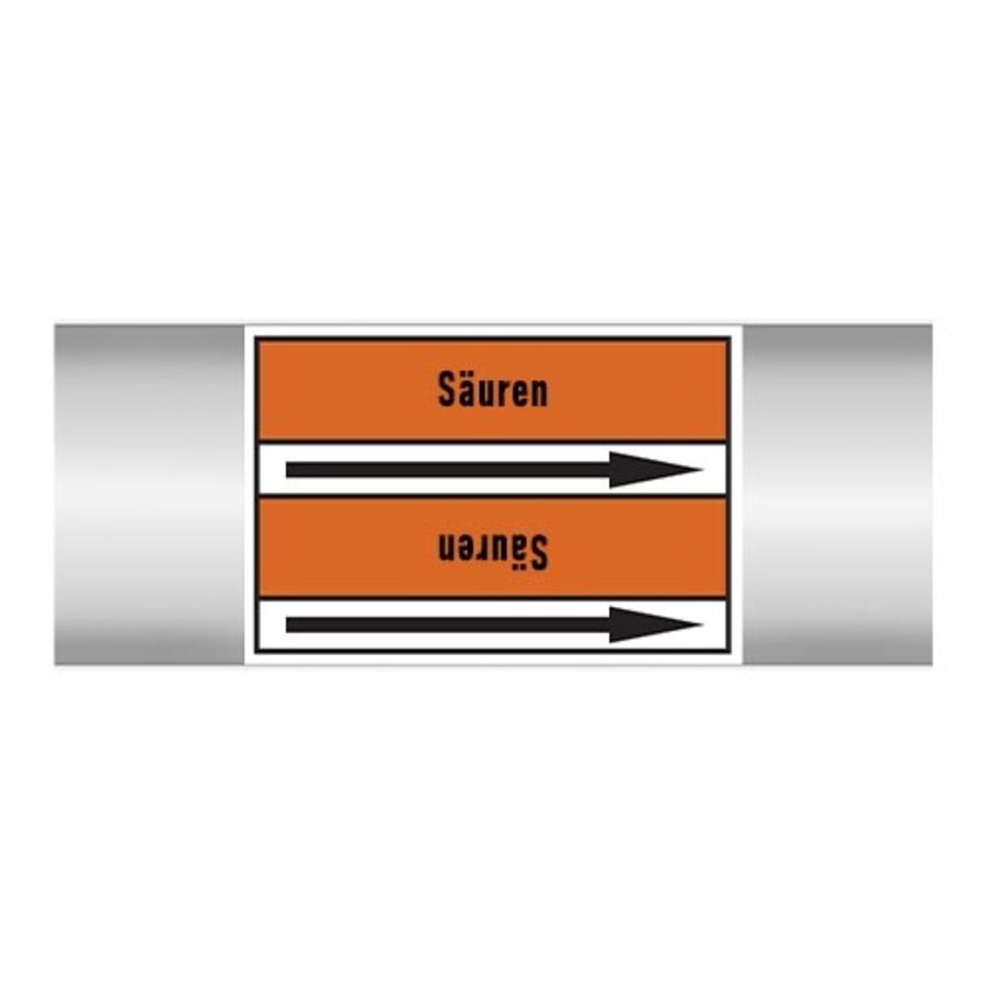 Pipe markers:  Entfettung  | German |  Acids