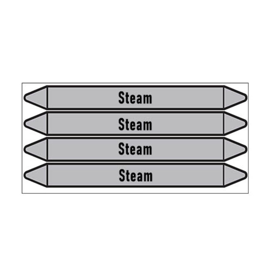 Pipe markers: High pressure | English | Steam