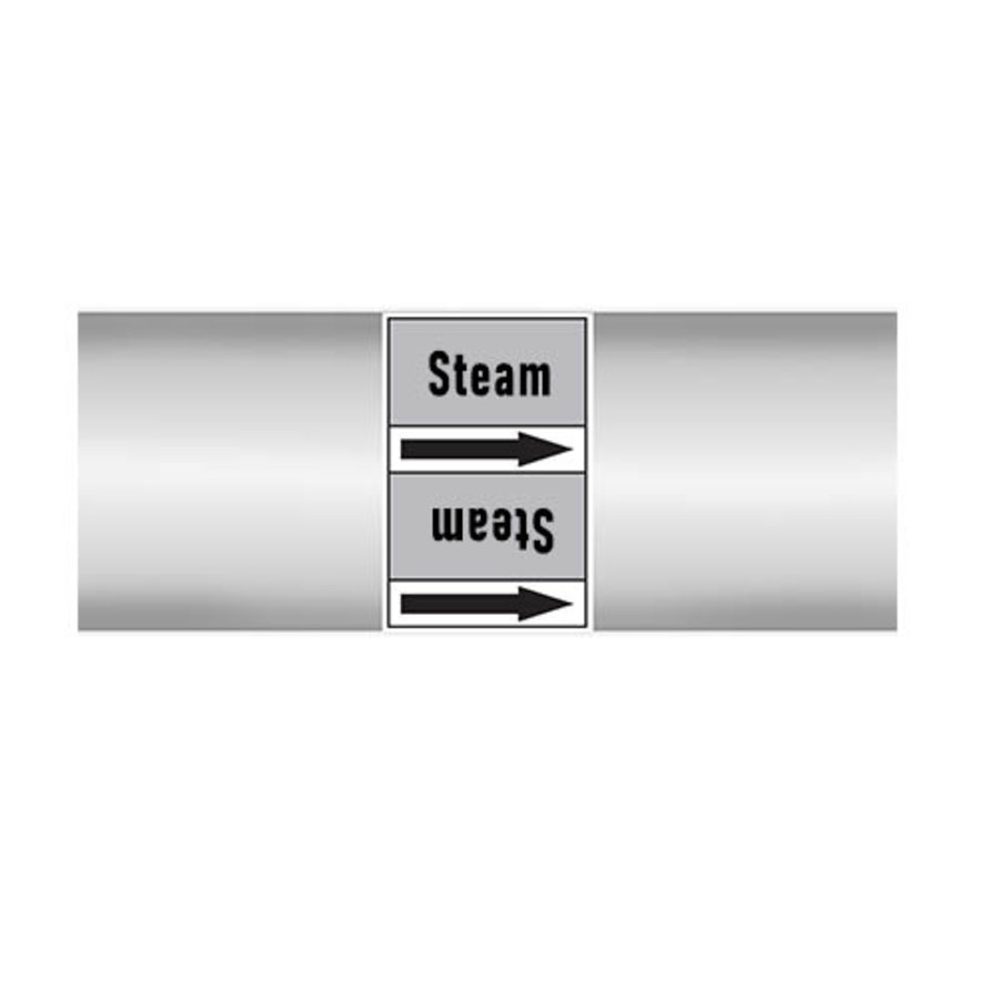 Pipe markers: LP steam | English | Steam